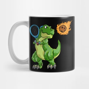 Dino with Tennis racket and Ball at Tennis Mug